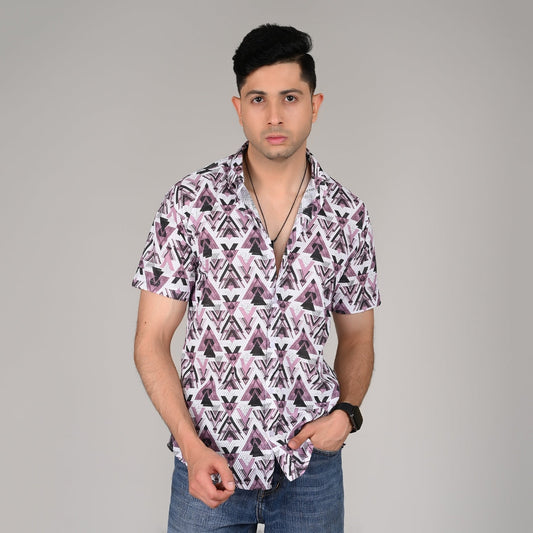 Men’s Casual Printed Half Sleeve Cotton Shirt | kottonthread| SHS‑19