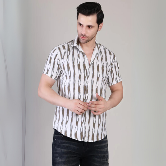 Men’s Casual Printed Half Sleeve Cotton Shirt | kottonthread | UHSS‑165