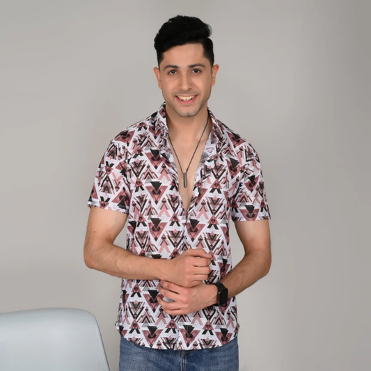 Men’s Casual Printed Half Sleeve Cotton Shirt | kottonthread| SHS‑17