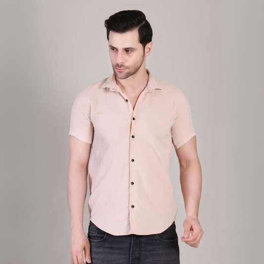 Men’s Casual Plain Half Sleeve Cotton Shirt | kottonthread |  SHS‑143