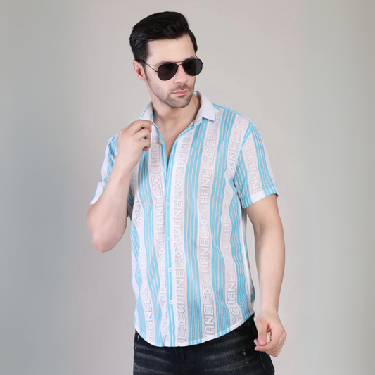 Men’s Casual Striped Half Sleeve Cotton Shirt | kottonthread | SHS‑177