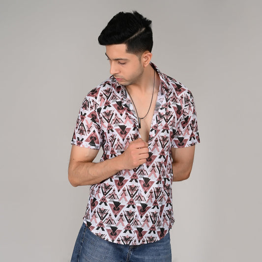 Men’s Casual Printed Half Sleeve Cotton Shirt | kottonthread| SHS‑17